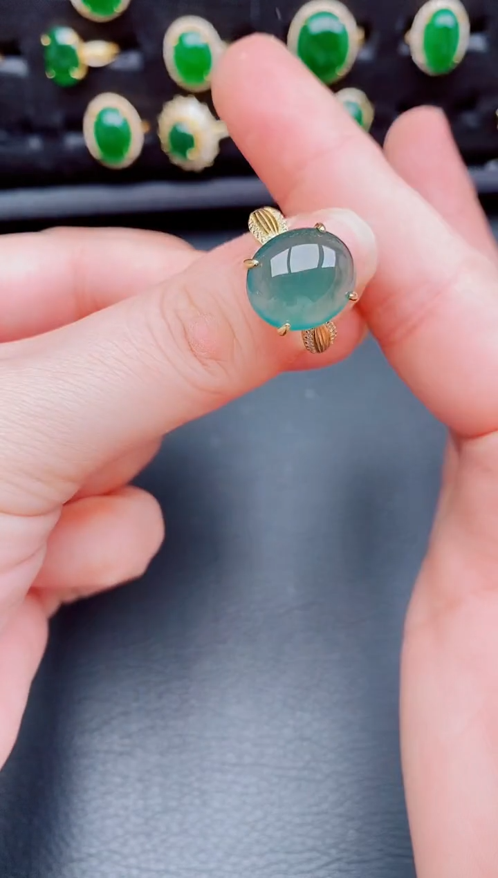 【闪购商品】翡翠戒指银S925镶嵌天然a货翡翠220