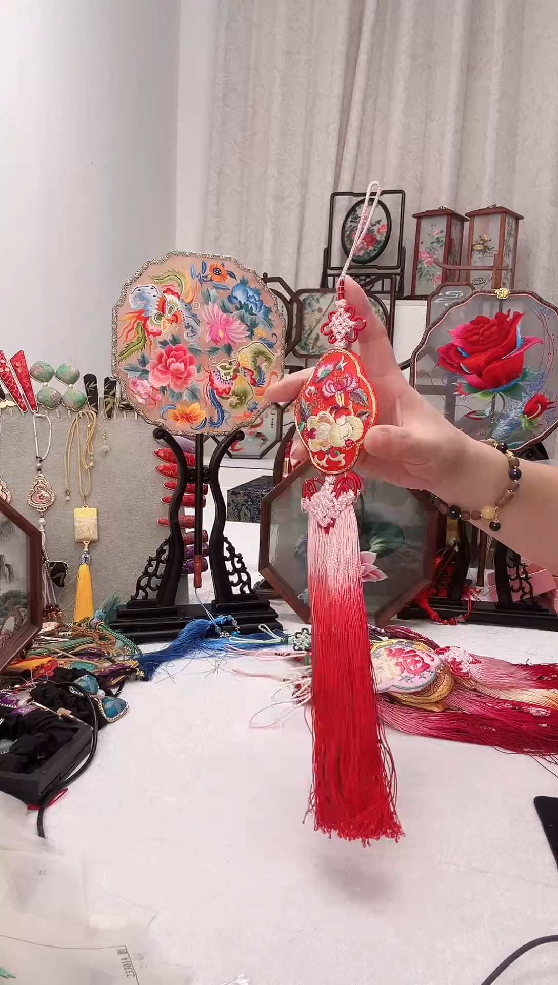 扇子苏州作品手工车挂