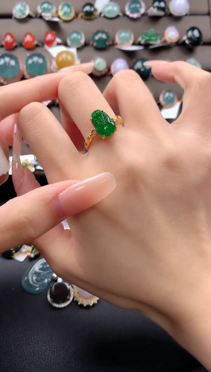 【闪购商品】翡翠戒指银S925镶嵌32432