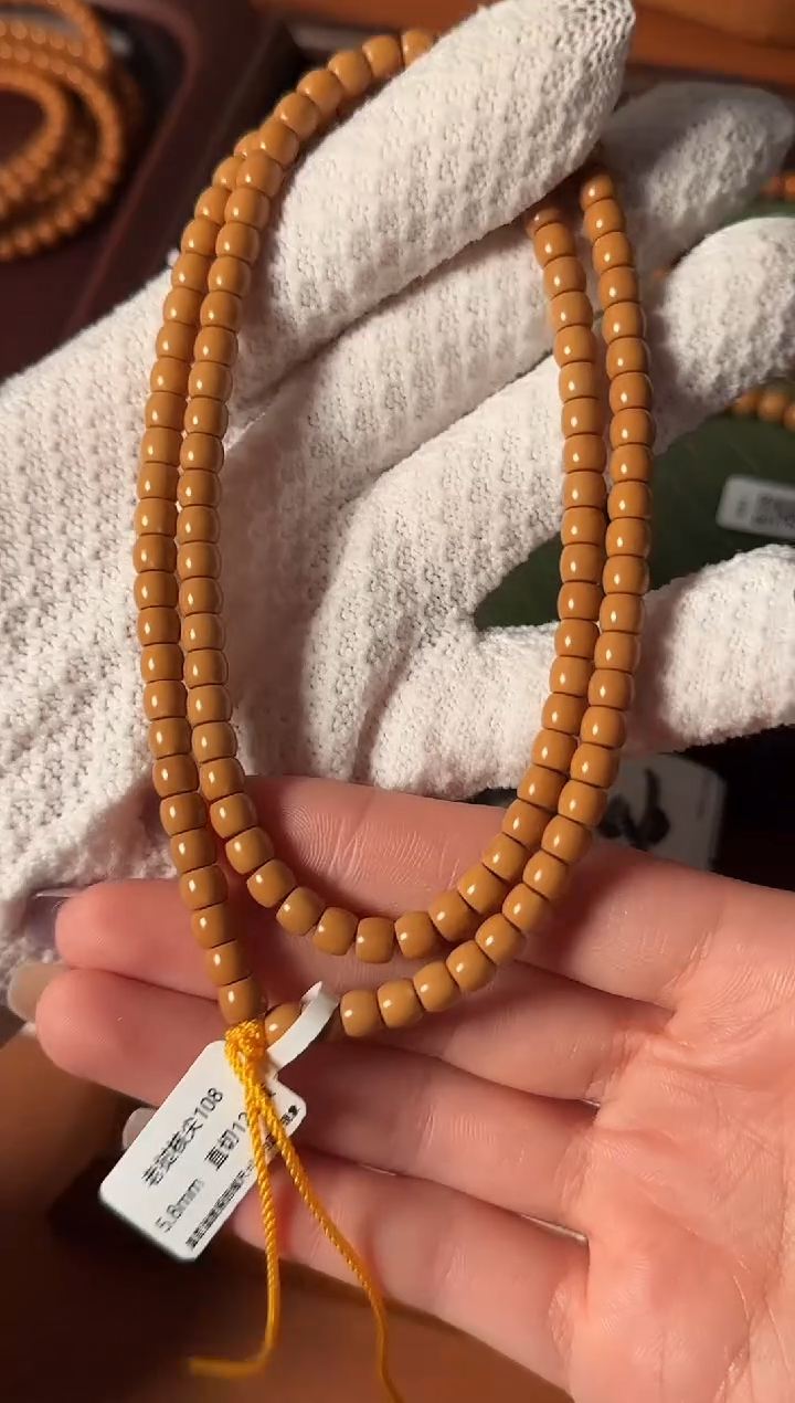 手串橄榄核【168核尖】5.8mm直切108脖挂高油高密