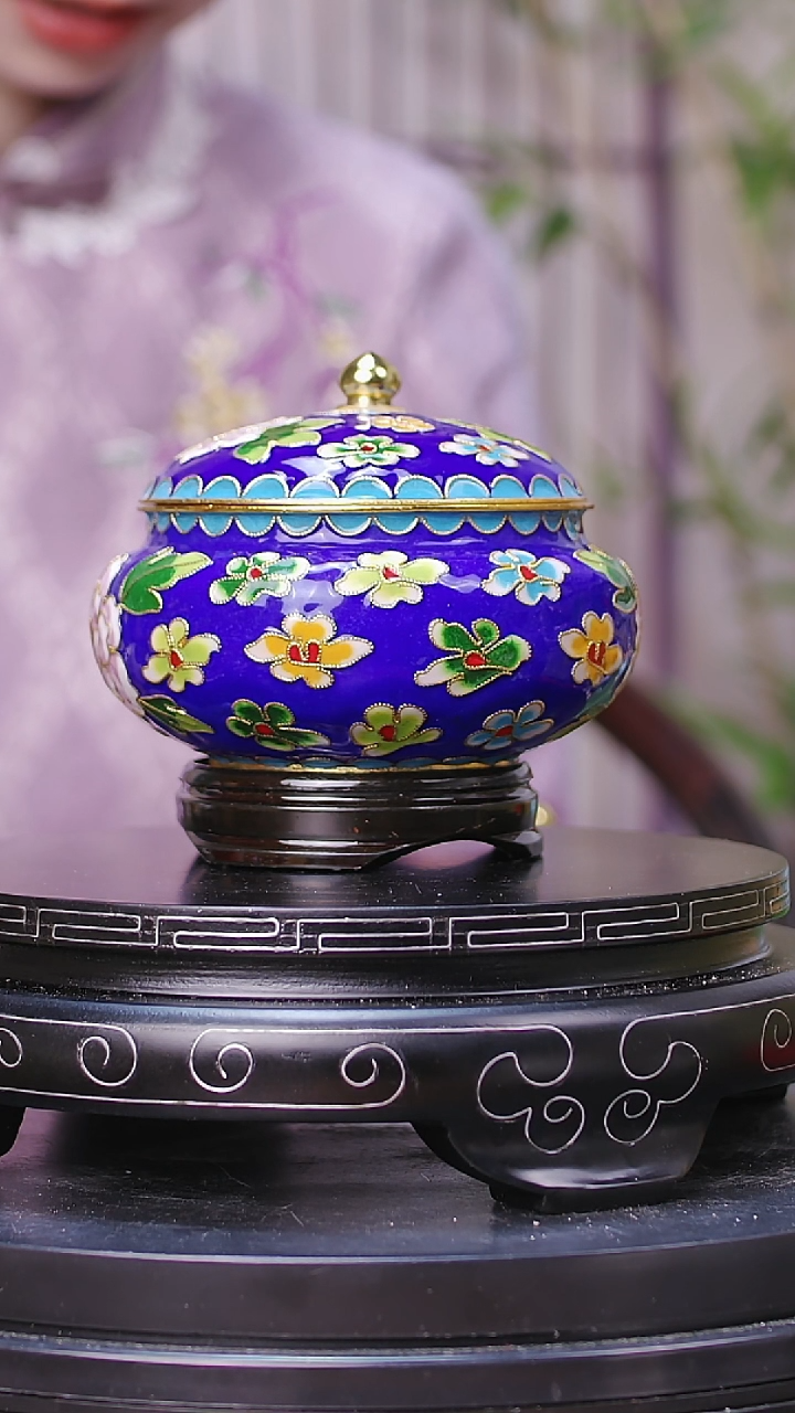 【闪购商品】非遗技艺 景泰蓝花丝罐宝蓝