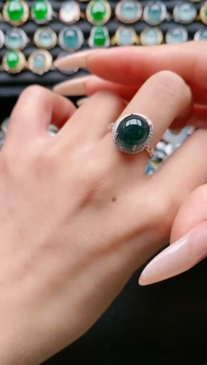 【闪购商品】翡翠戒指银S925镶嵌11111