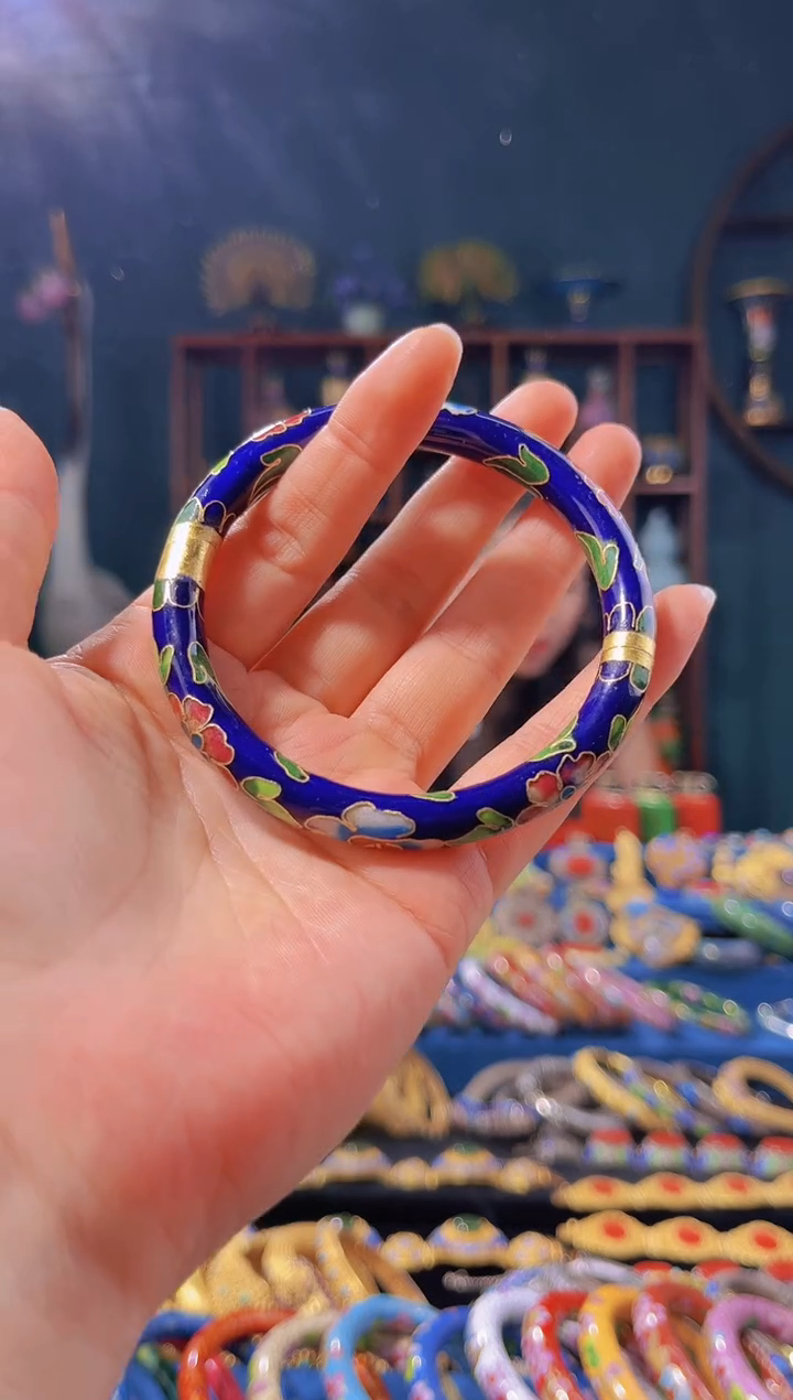 【闪购商品】非遗技艺 景泰蓝银蓝手镯 宝蓝