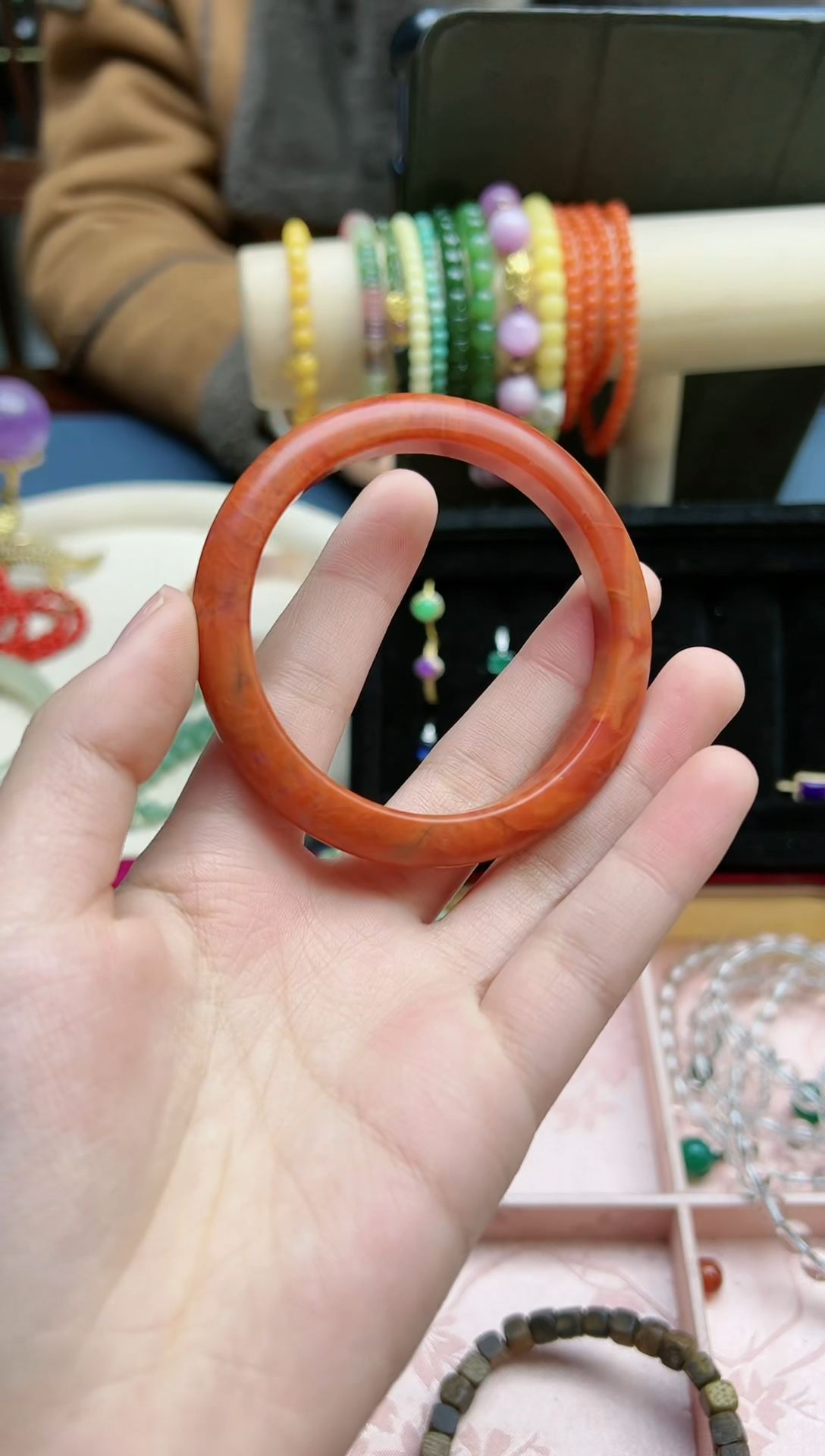 【闪购商品】南红玛瑙手镯未镶嵌南红手镯54+# *1 TX