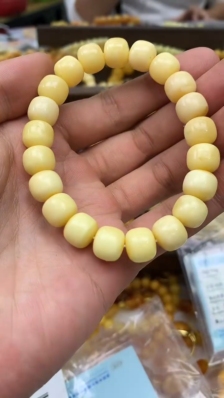 裸石蜜蜡未镶嵌手串10.8