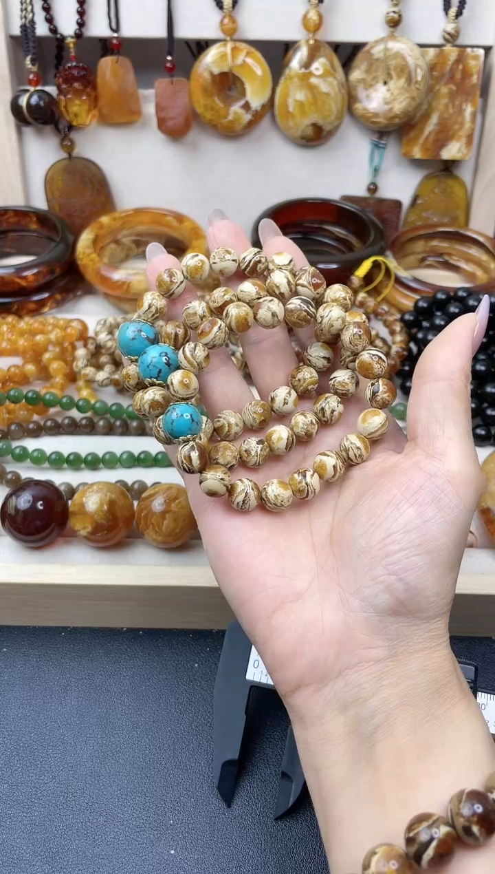 未镶嵌琥珀裸石松石设计款卡10