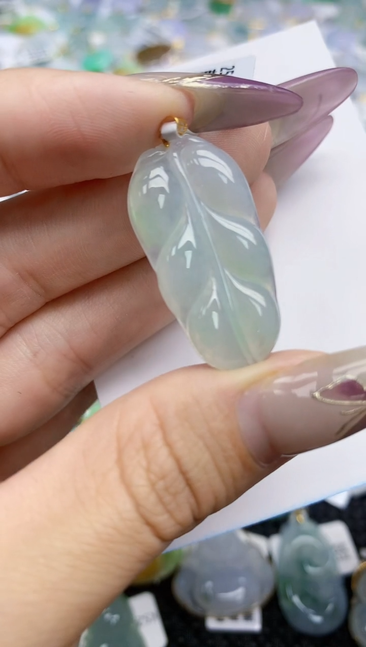 翡翠挂件18K金镶嵌57   天然翡翠A货