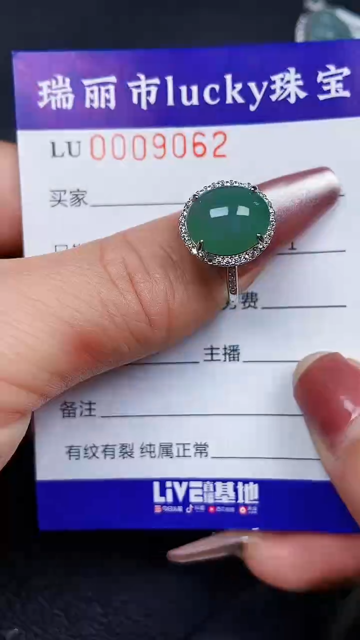 颈饰银S925镶嵌翡翠9062
