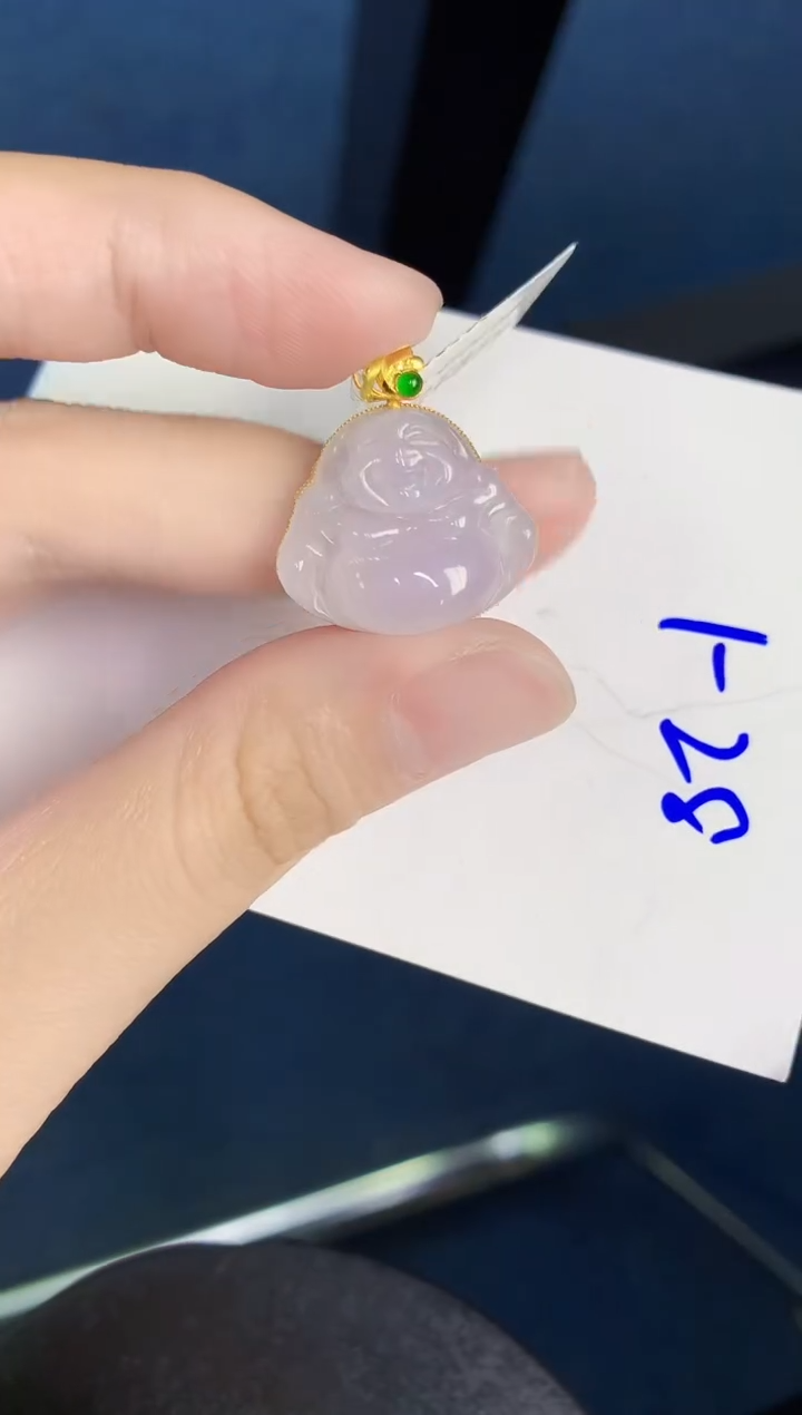 翡翠18K金镶嵌颈饰天然翡翠缅甸A货