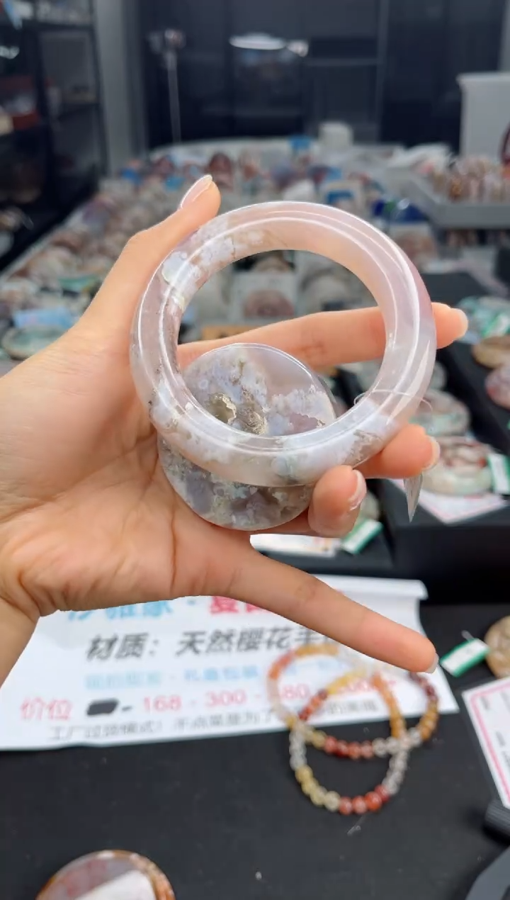 石英质玉手镯未镶嵌55圈口（赠送镯心）6511528