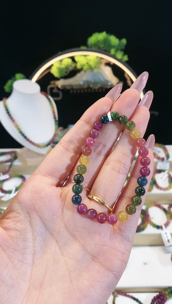 【闪购商品】碧玺手链未镶嵌   G2190素圈颜色微差