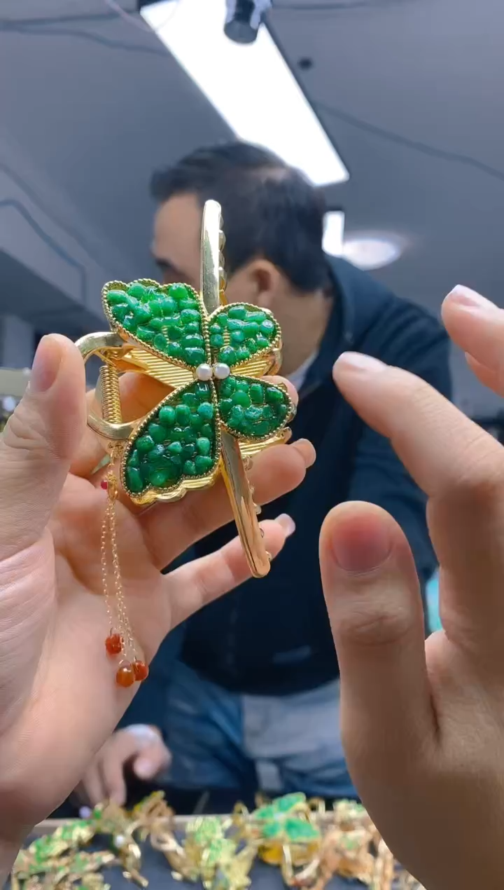 【闪购商品】翡翠耳饰合金0243翡翠发簪