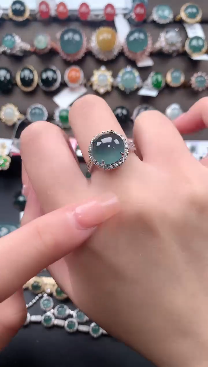 【闪购商品】翡翠戒指银S925镶嵌6212431