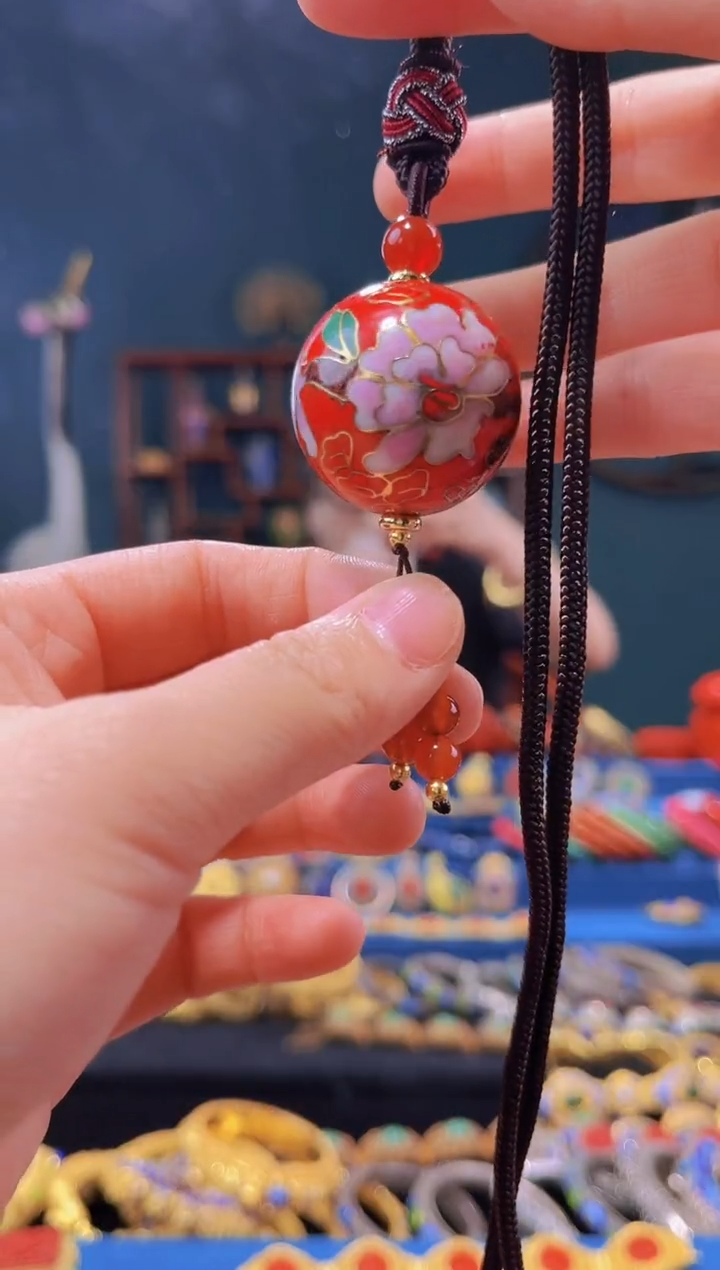 【闪购商品】非遗绝技 景泰蓝3.0吊坠  红