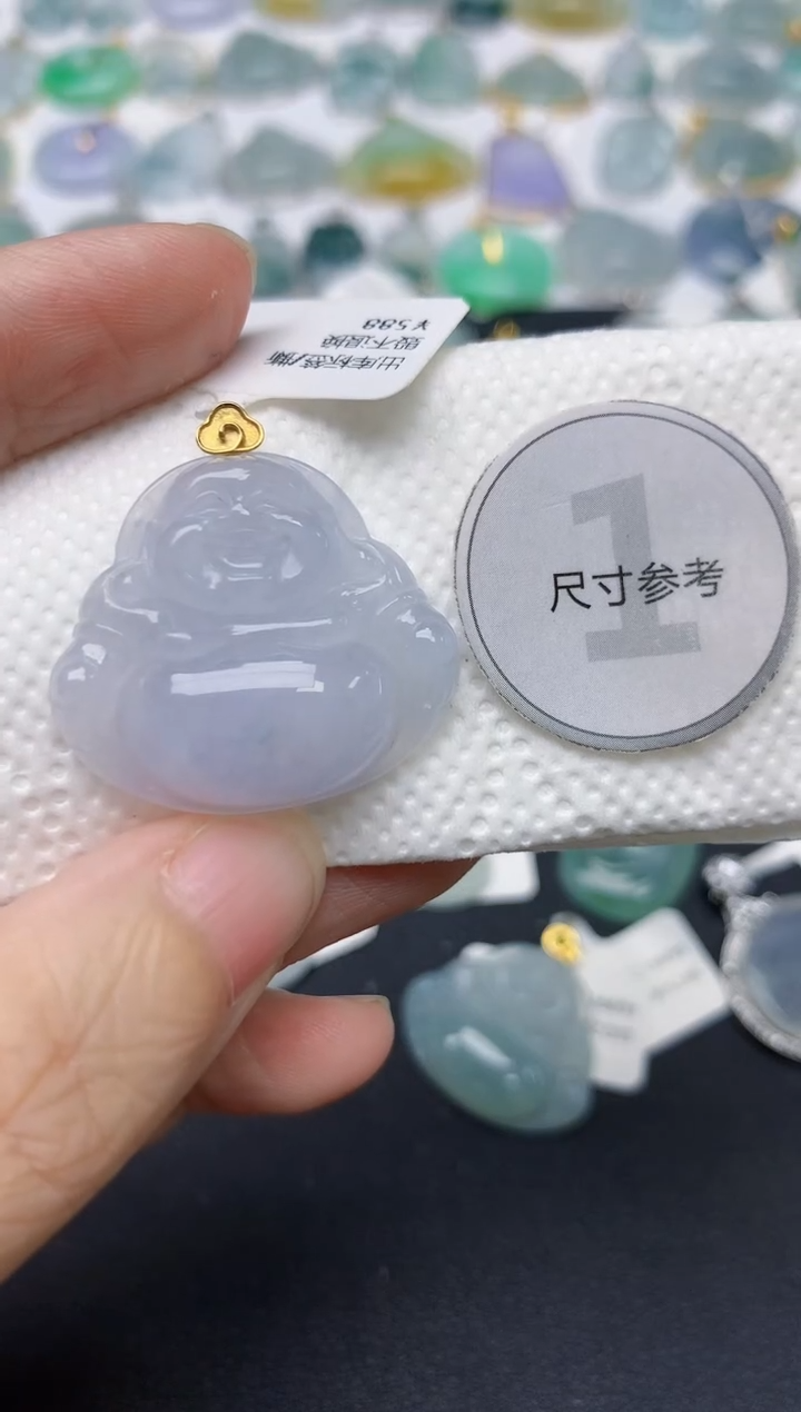 翡翠18K金镶嵌颈饰天然缅甸A货翡翠