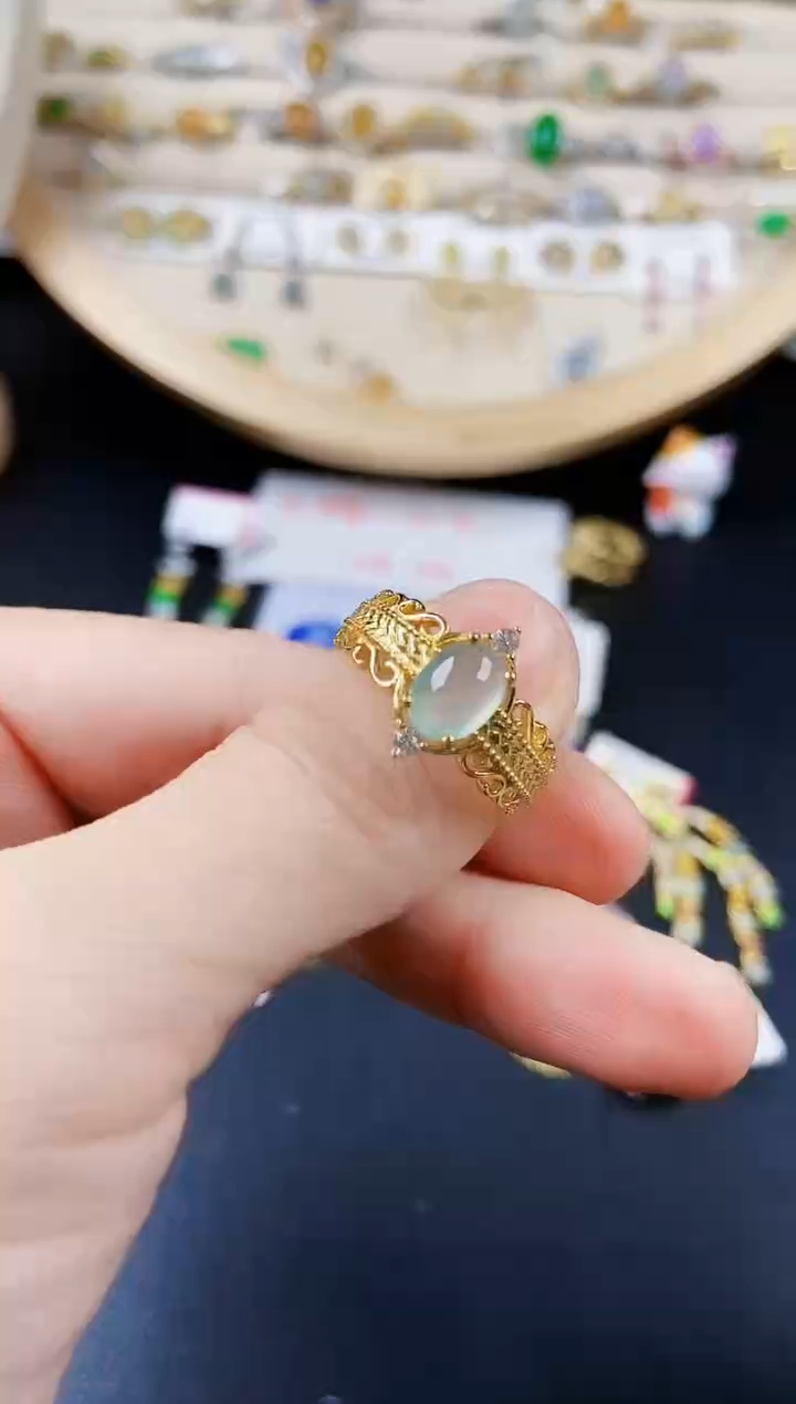 翡翠银S925镶嵌颈饰464564