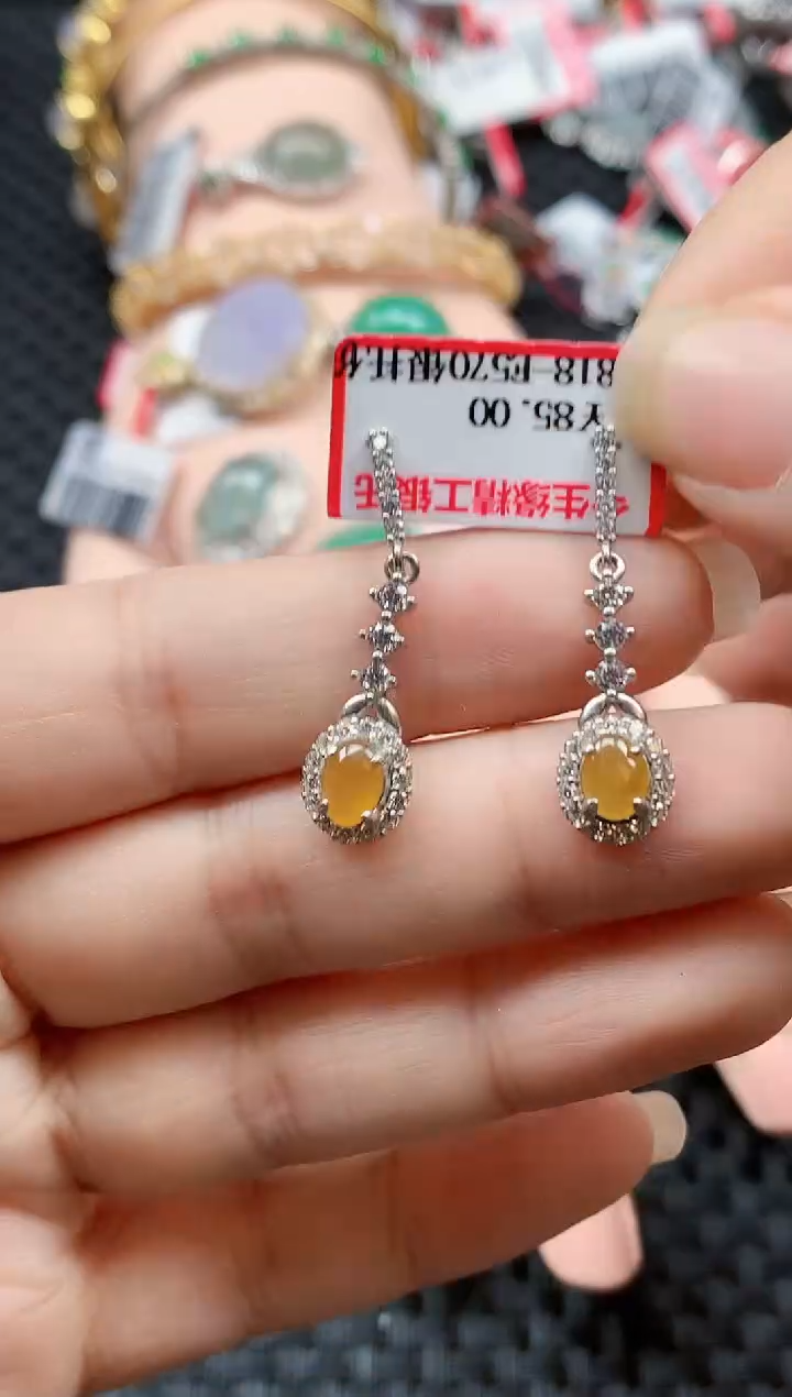 银S925镶嵌戒指翡翠天然A货缅甸翡翠