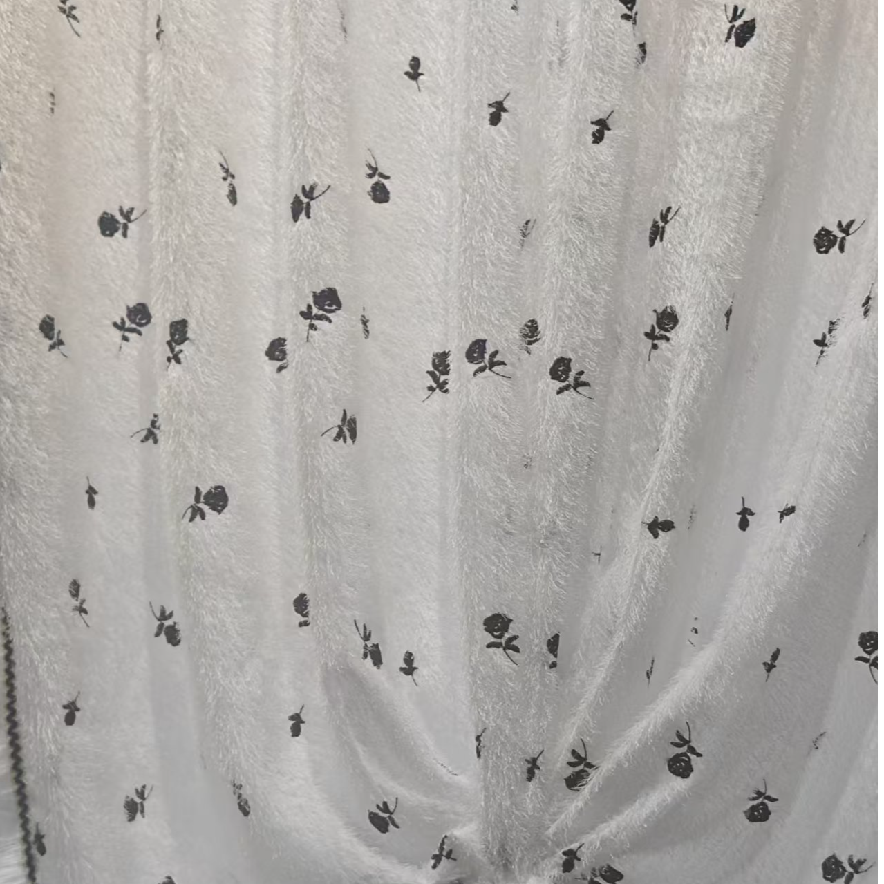 【黑玫瑰毛毛纱】法式刺绣复古小香风浪漫客厅卧室透光不透人窗纱