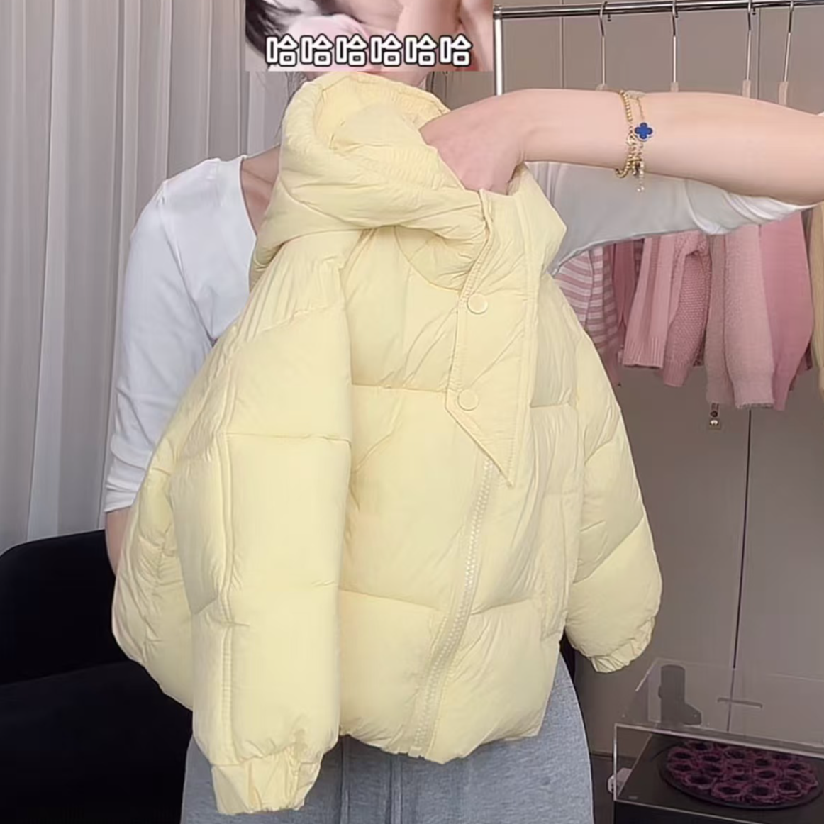 2025女童冬季新款儿童时尚纯色气质简约保暖加厚棉服外套