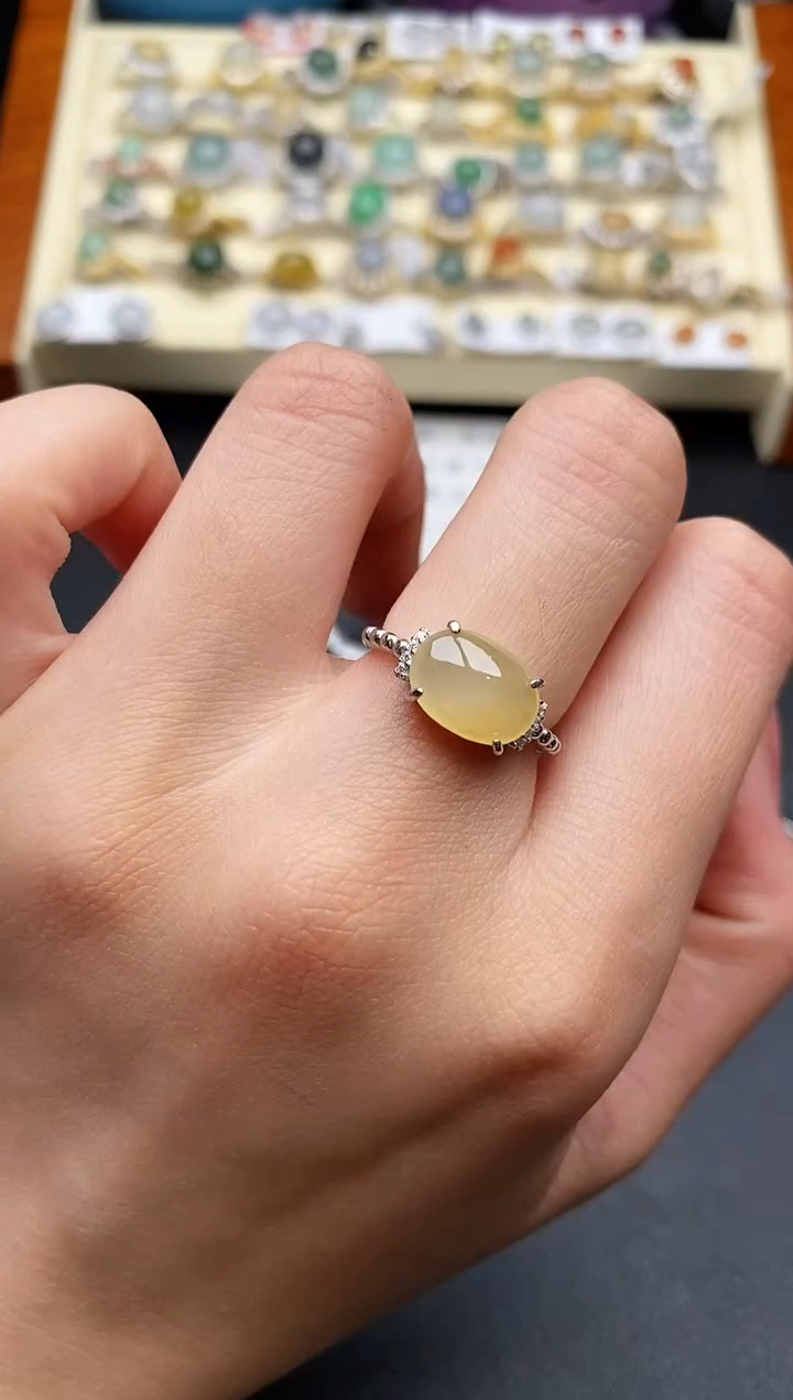 翡翠银S925镶嵌戒指77777777+1