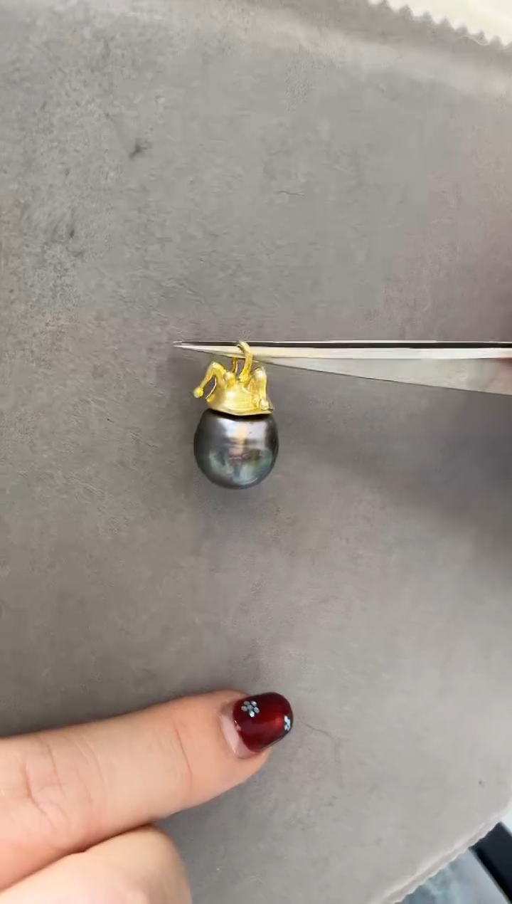 未镶嵌吊坠(不含链)海水珍珠大溪地12.6mm+S925银吊坠