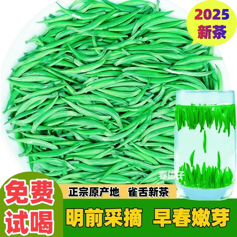 2025年新茶雀舌茶叶绿茶明前毛尖贵州湄潭翠芽高山春茶清香型散装