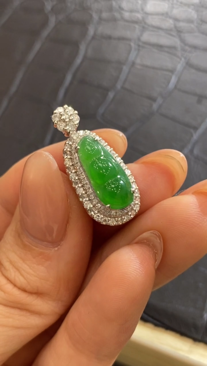 【闪购商品】翡翠颈饰18K金镶嵌收到货48小时鉴赏期（超时不退不换）