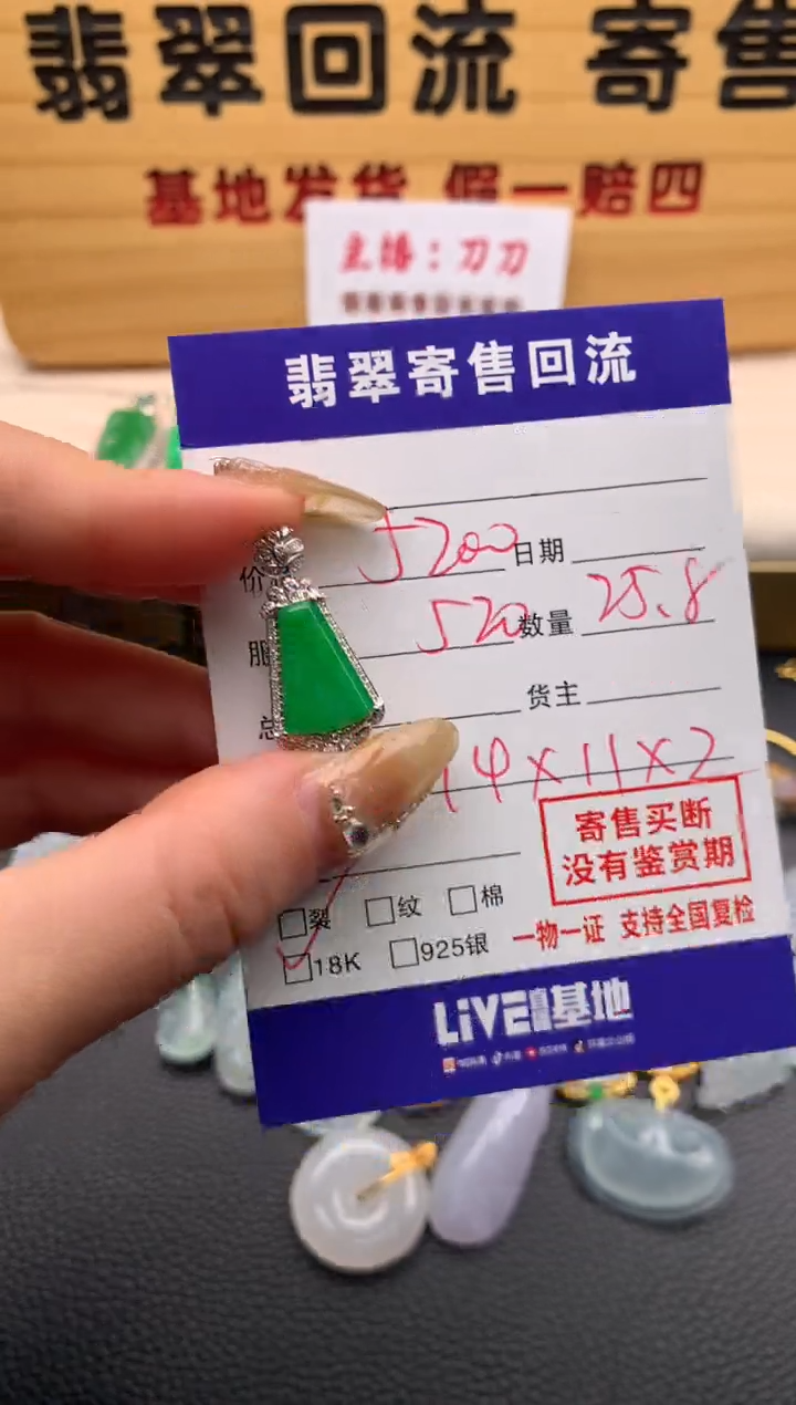 【闪购商品】翡翠颈饰18K金镶嵌21009812