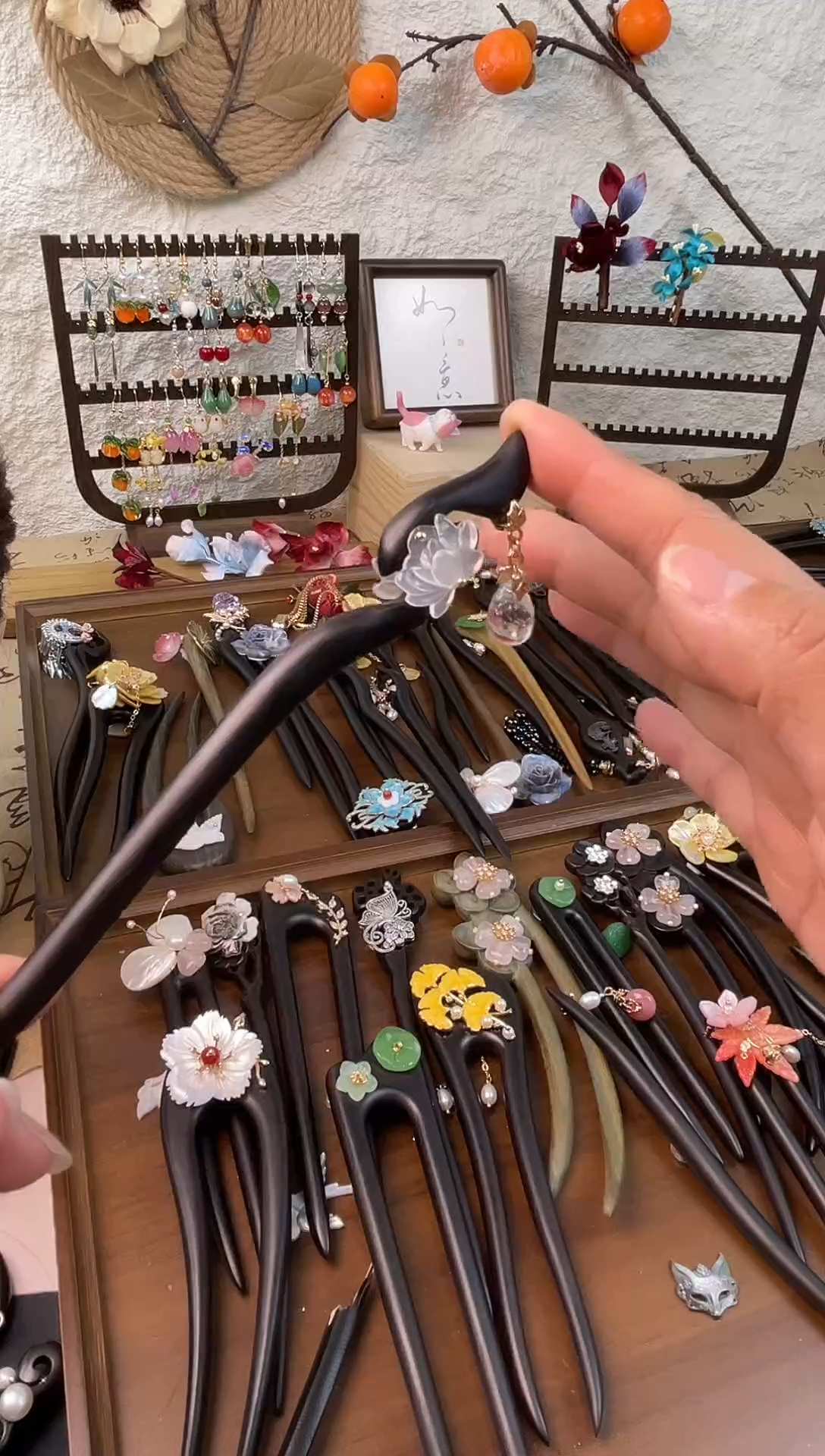 非金属木质游*18厘米黑檀木发簪