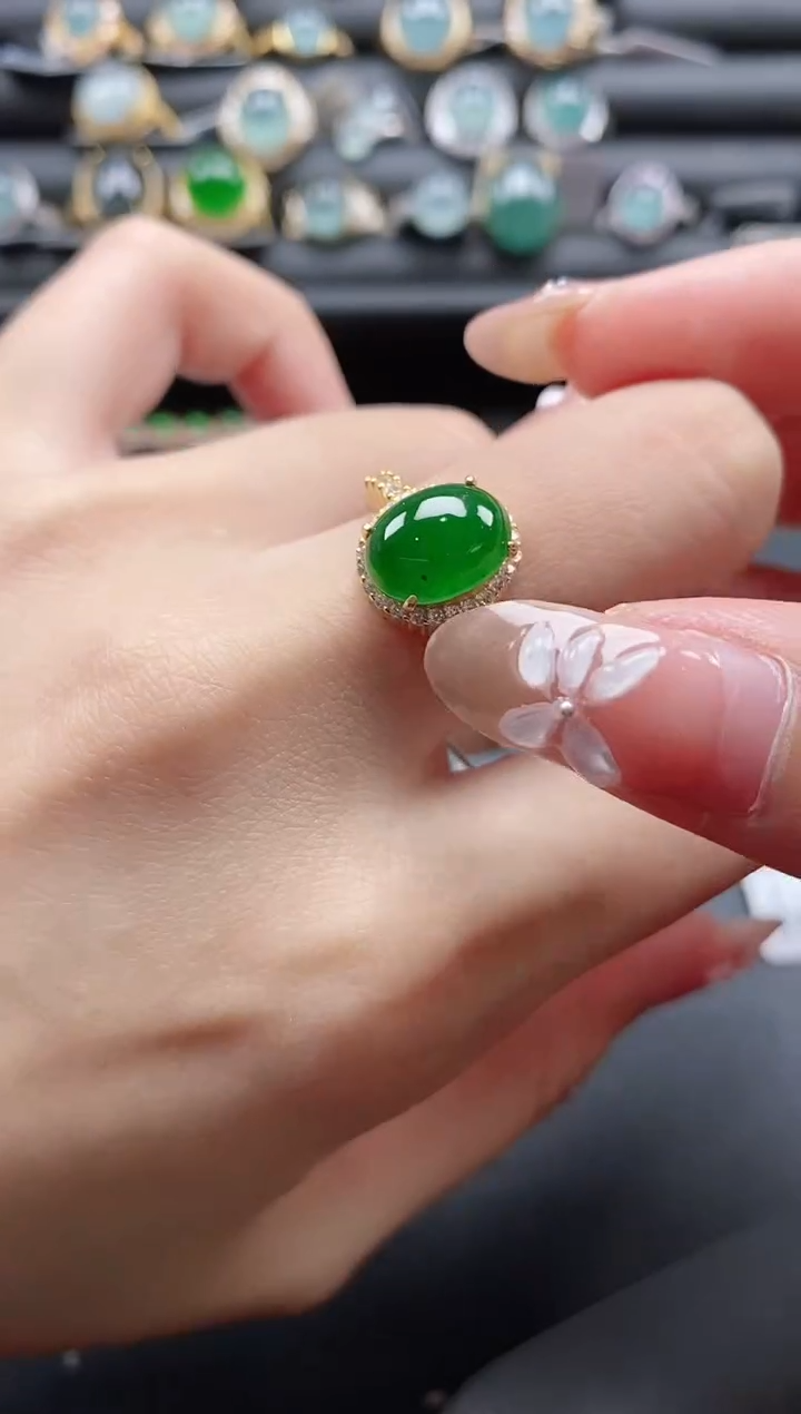 【闪购商品】翡翠戒指银S925镶嵌1111