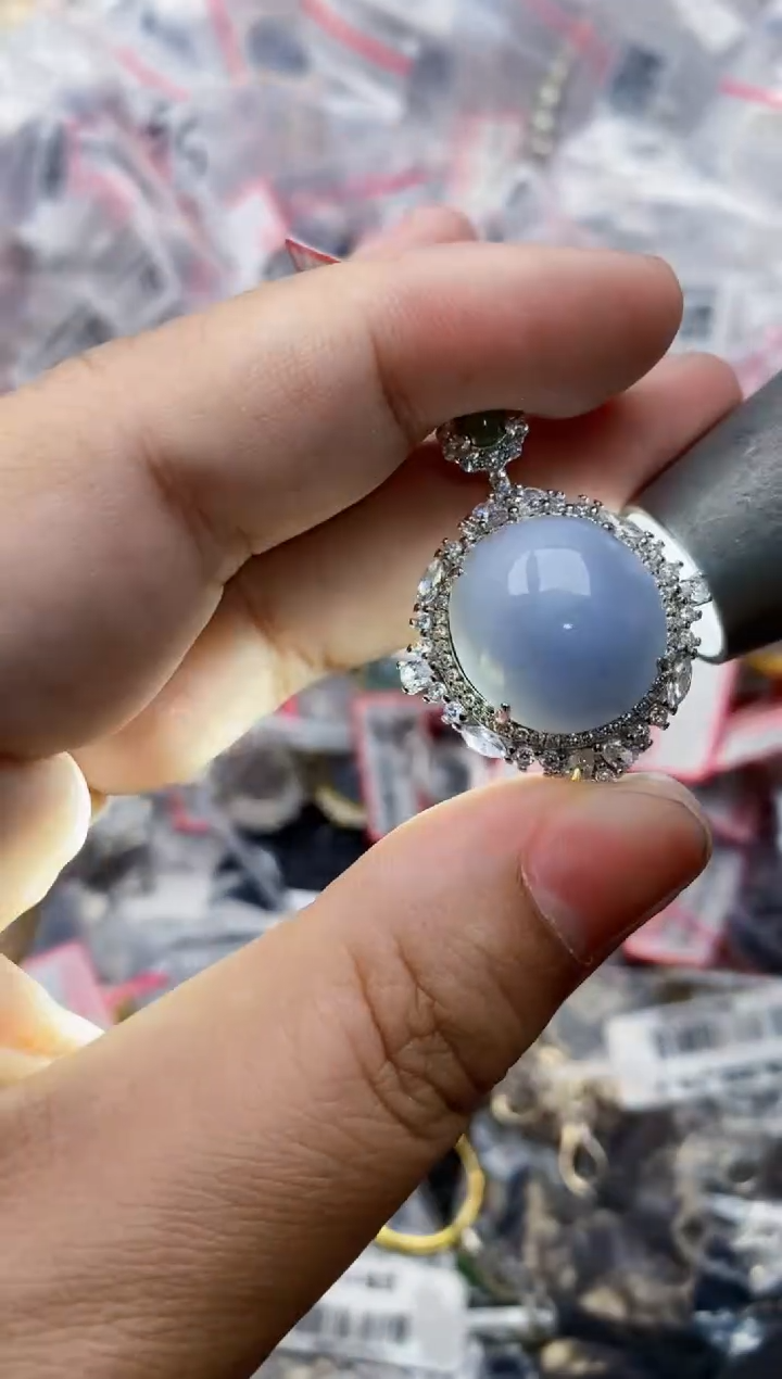 翡翠银S925镶嵌戒指6666---2