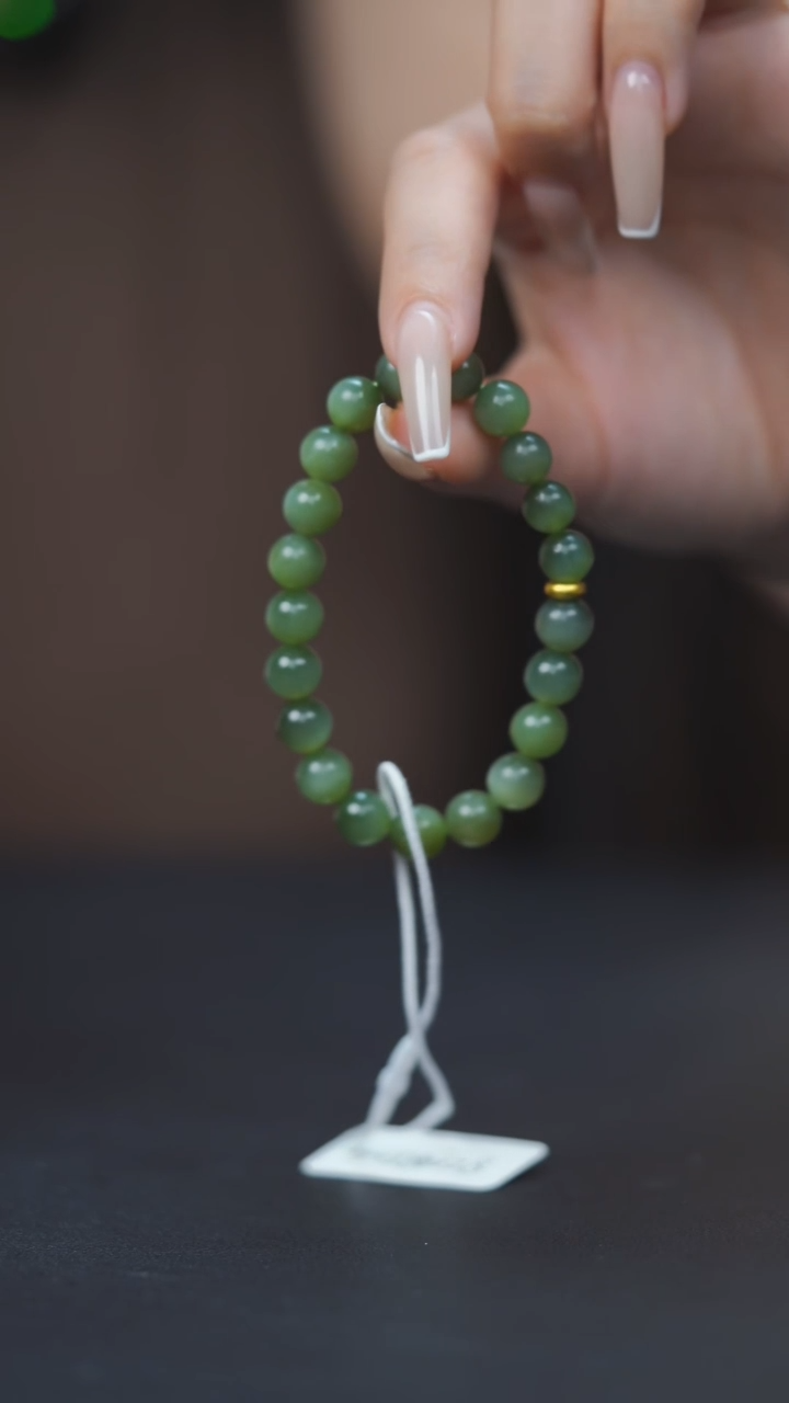 未镶嵌手串和田玉HI80028碧玉圆珠手串