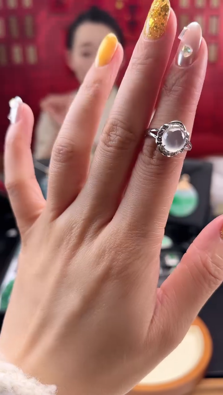 【闪购商品】翡翠戒指18K金镶嵌戒指