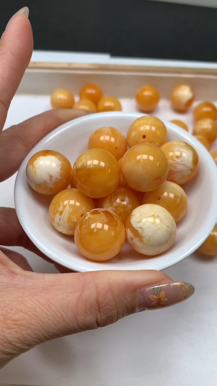 裸石蜜蜡未镶嵌M267 溶洞老蜡20mm1个8元