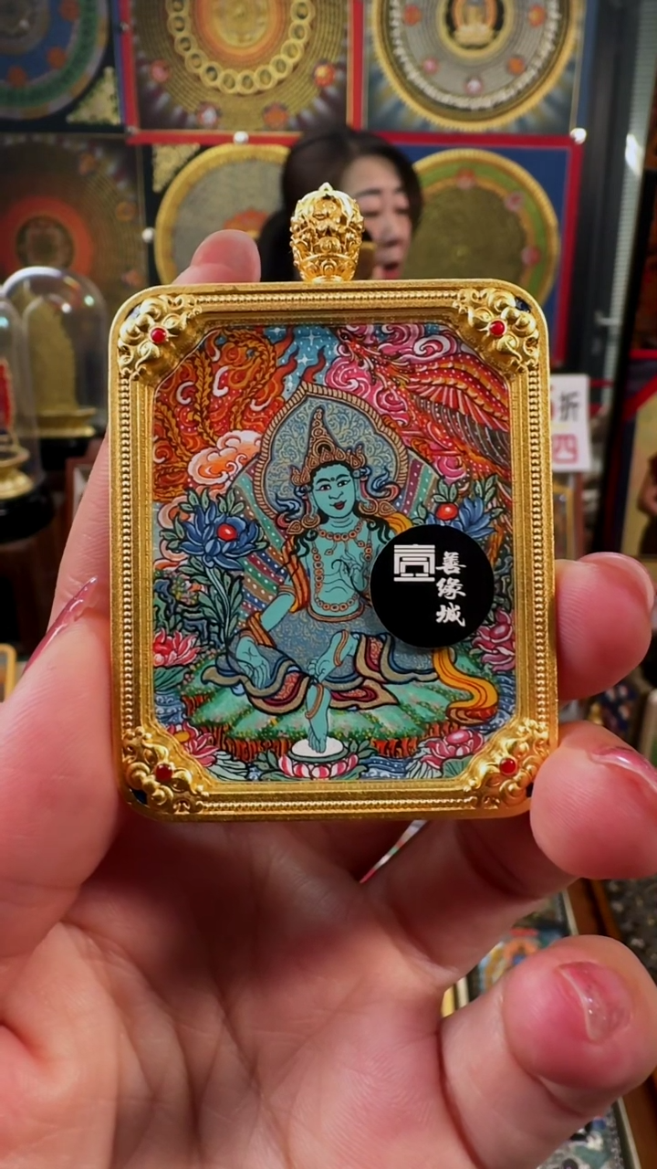 【闪购商品】吊坠壹善缘城手绘唐卡新春大促绿度