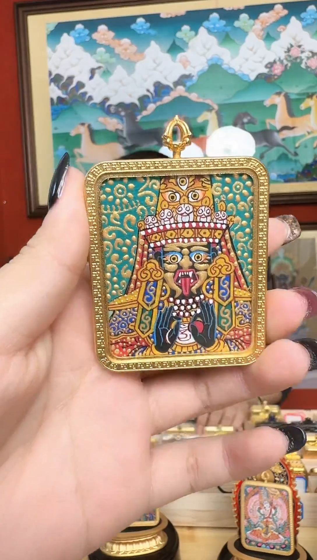 吊坠扎老师-热贡纯手绘