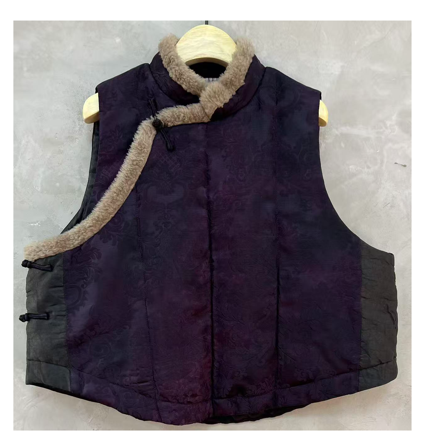 西子分享 3458 古蘭木 复古 中式 立领【棉马甲】