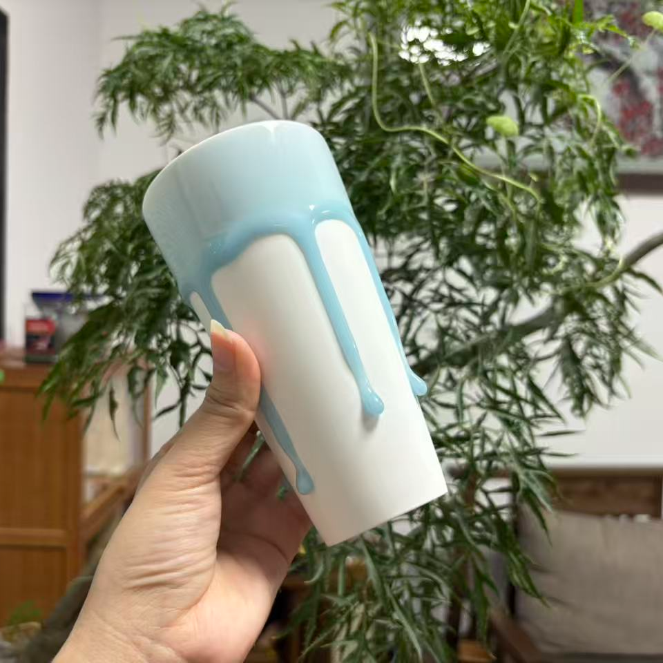 【观造集/文创杯】景德镇纯手工颜色釉水滴釉大容量牛奶杯可乐杯