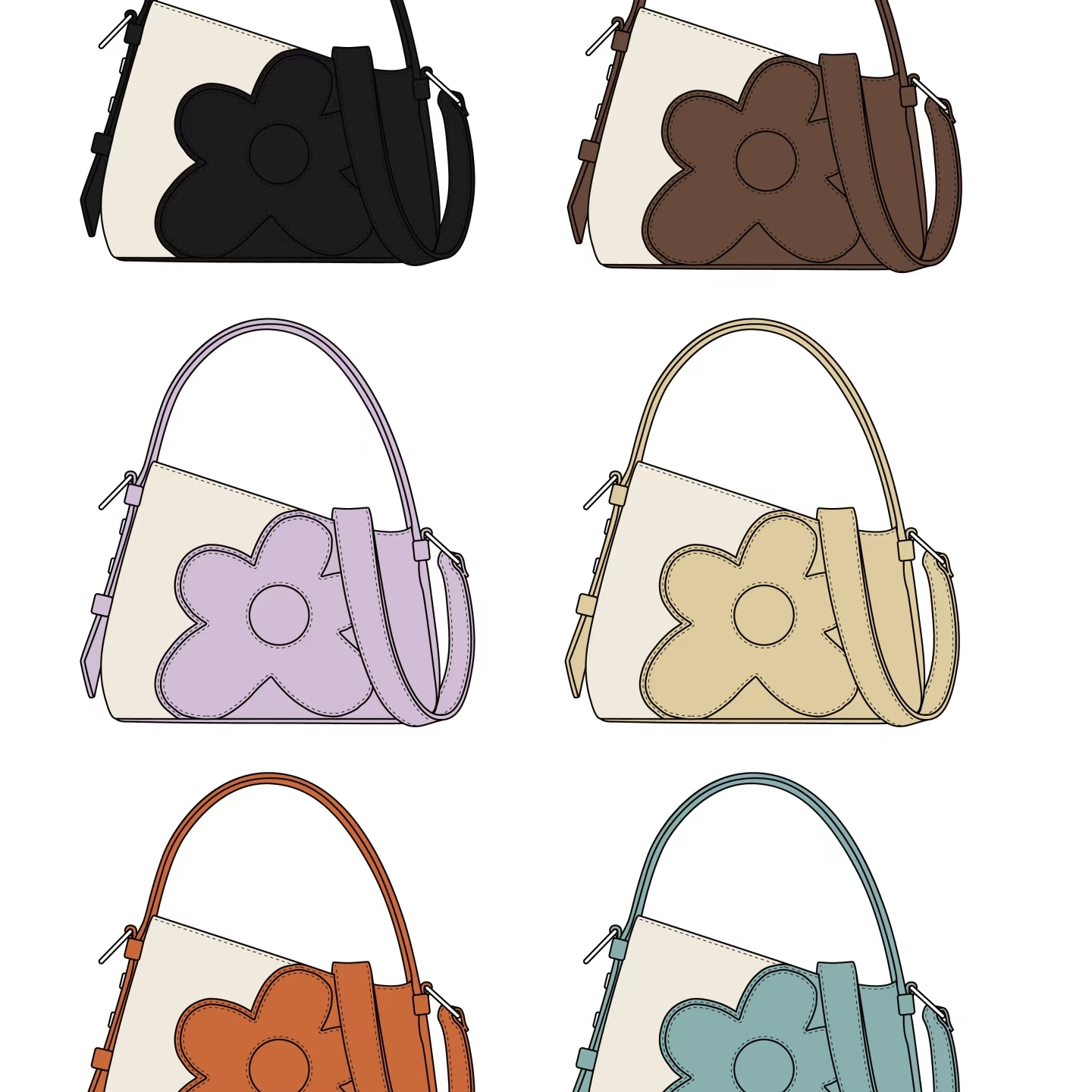 【工厂直销】惊喜盒子四叶老花黑轻奢时尚百搭气质女包RAIN.CUN