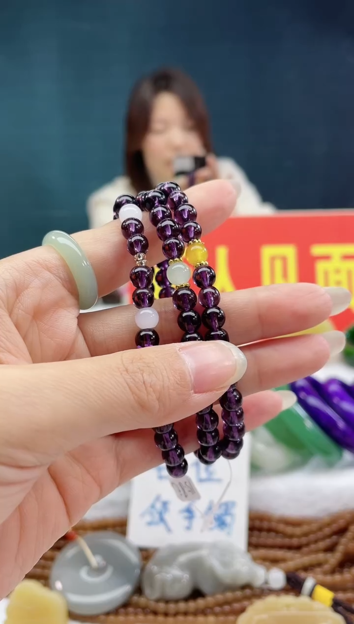 【闪购商品】玛瑙/玉髓手链合金8