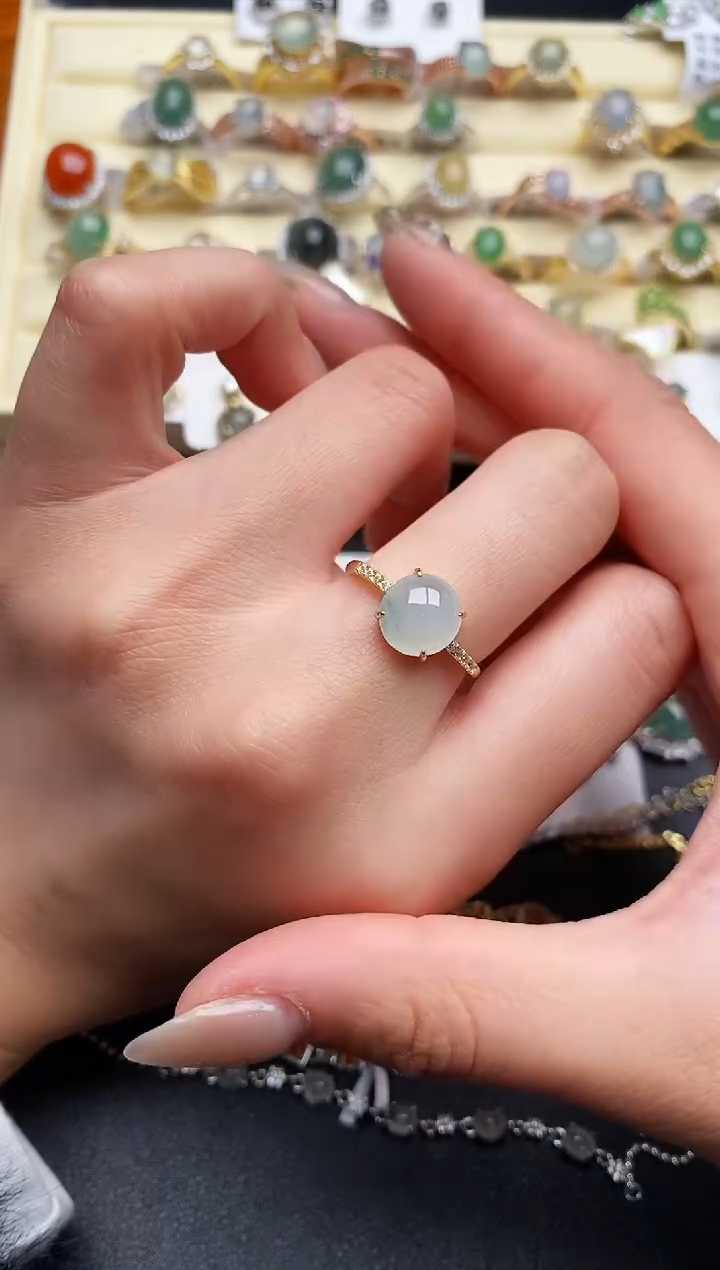 【闪购商品】翡翠戒指银S925镶嵌1010101010+1