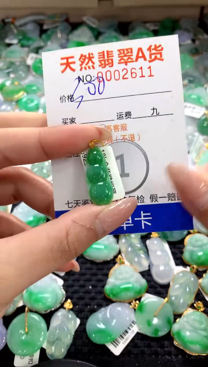 颈饰18K金镶嵌翡翠1111111111111111