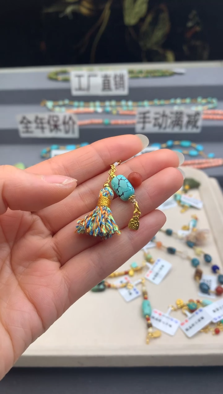 银S925镶嵌半链南红玛瑙茜.H143