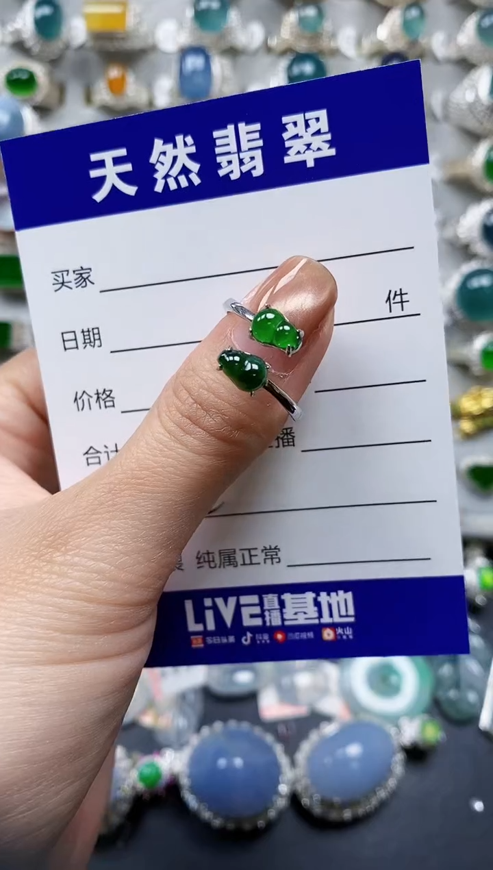 【闪购商品】翡翠戒指银S925镶嵌0452