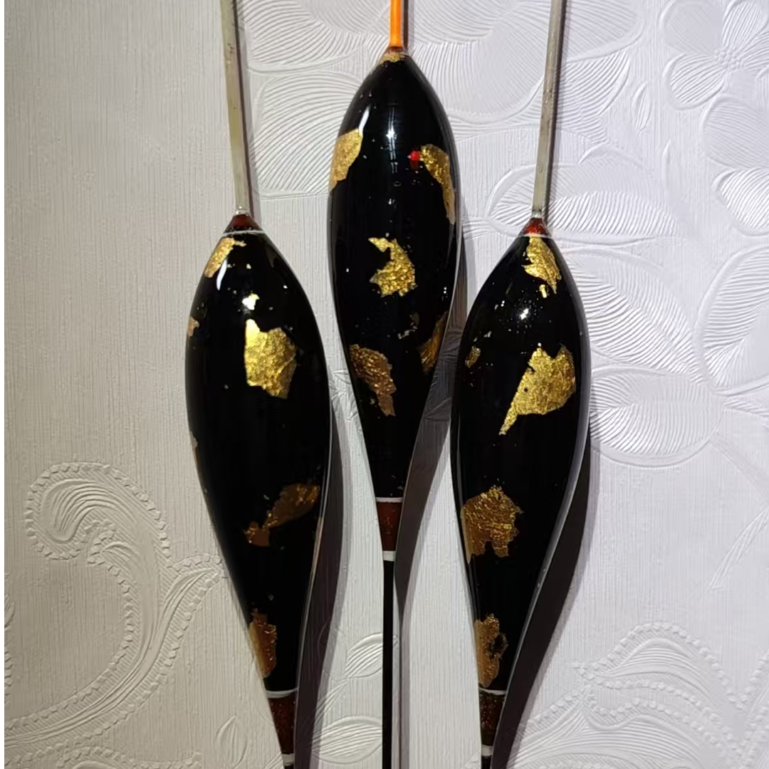 24k铂金蛋蛋漂-连伍手作大漆浮漂