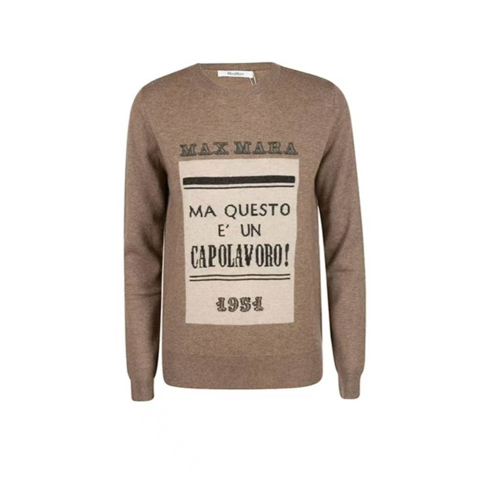 全新未使用 MaxMara 新款M字母 圆领羊绒羊毛毛衣 TP030761
