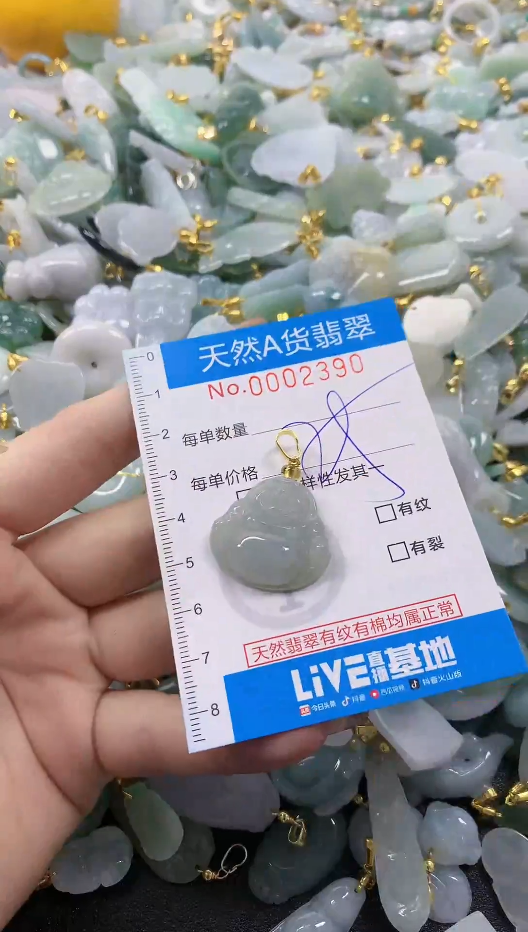 颈饰未镶嵌翡翠净货挂件-2390