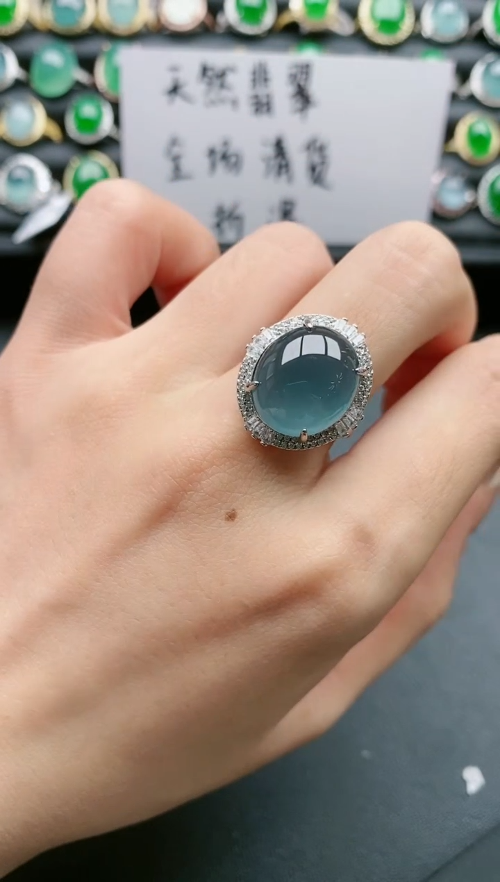 【闪购商品】翡翠戒指银S925镶嵌111111