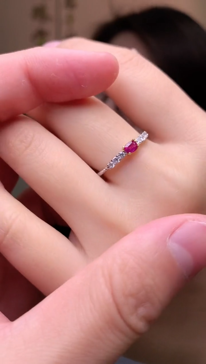 【闪购商品】红宝石戒指银S925镶嵌戒指