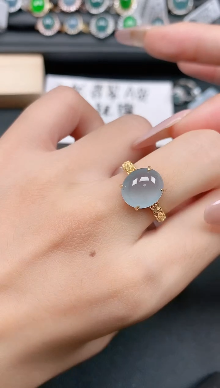 银S925镶嵌戒指翡翠111